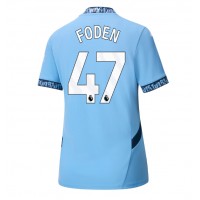 Camisa de Futebol Manchester City Phil Foden #47 Equipamento Principal Mulheres 2024-25 Manga Curta